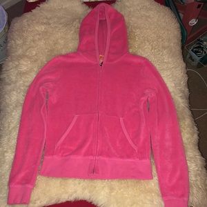 Juicy Couture- Hot Pink Velour Track Jacket